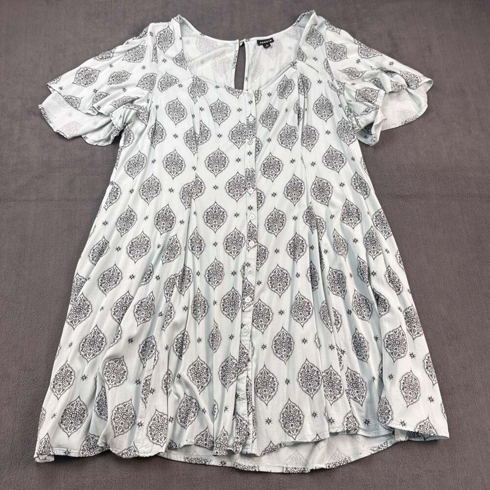 Torrid | Sweetheart Neckline Patterned Mint Green Paisley Mini Dress